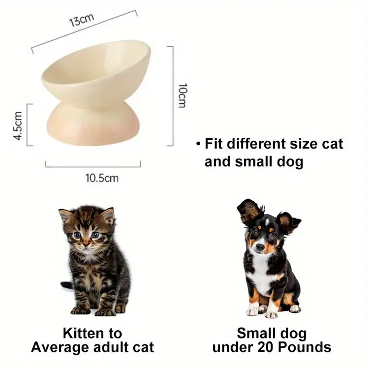 Ceramic Cat Bowl Pet Accessories Drink Water Bowl Diagonal High Feet Cute Protection Cervical Spine Cat Bowl Pet
