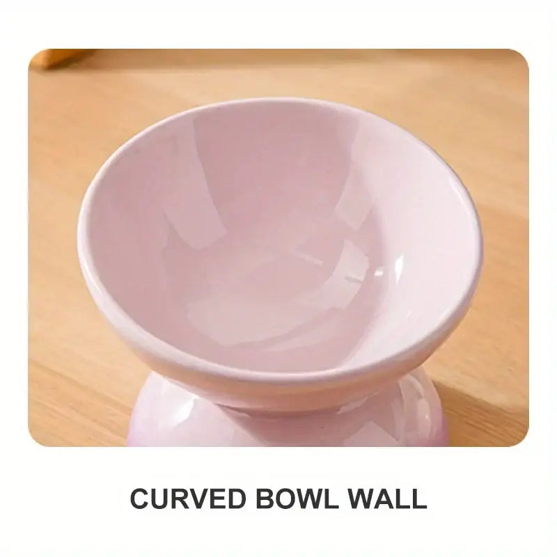 Ceramic Cat Bowl Pet Accessories Drink Water Bowl Diagonal High Feet Cute Protection Cervical Spine Cat Bowl Pet