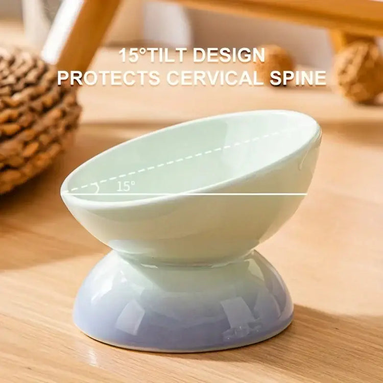 Ceramic Cat Bowl Pet Accessories Drink Water Bowl Diagonal High Feet Cute Protection Cervical Spine Cat Bowl Pet
