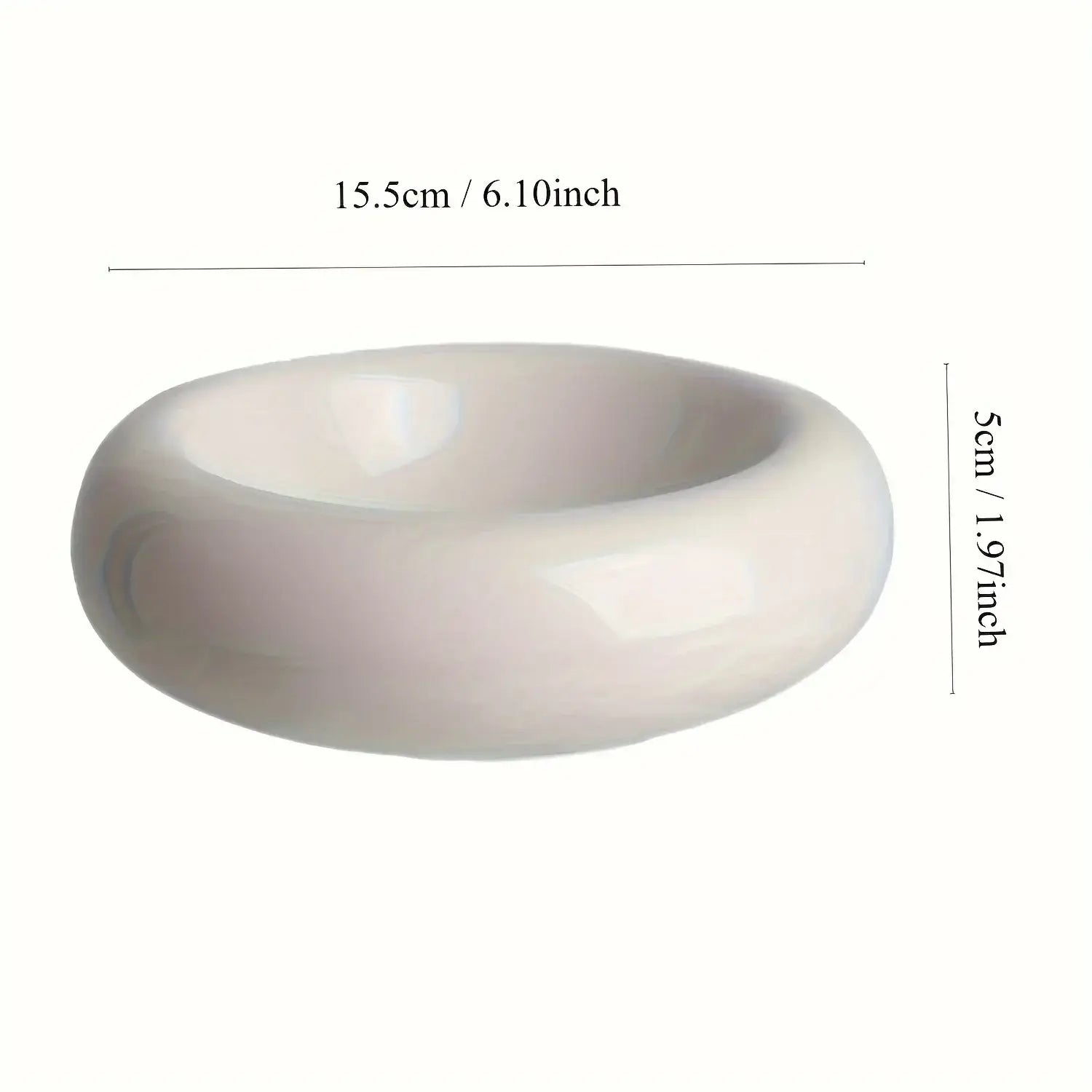 Ceramic cat bowl pet bowl cat bowl donut dispenser Dudu cat bowl cat food bowl spill proof water bowl snack bowl - White