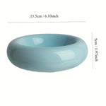 Ceramic cat bowl pet bowl cat bowl donut dispenser Dudu cat bowl cat food bowl spill proof water bowl snack bowl - Blue