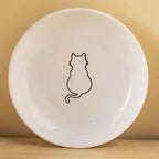 Ceramic Cat Food and Snack Bowl; Anti-Slip Silicone Pad; Cute Kitten Pet Supplies; Practical Pet Bowl
