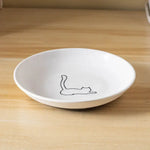 Ceramic Cat Plates With Silicone Anti Slip Pad Pet Cat Snack Bowl Cute Kitten Food Bowl Pet Kitten Water Bowl Pet