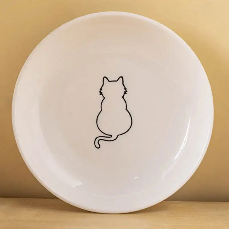 Ceramic Cat Plates With Silicone Anti Slip Pad Pet Cat Snack Bowl Cute Kitten Food Bowl Pet Kitten Water Bowl Pet