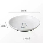 Ceramic Cat Plates With Silicone Anti Slip Pad Pet Cat Snack Bowl Cute Kitten Food Bowl Pet Kitten Water Bowl Pet