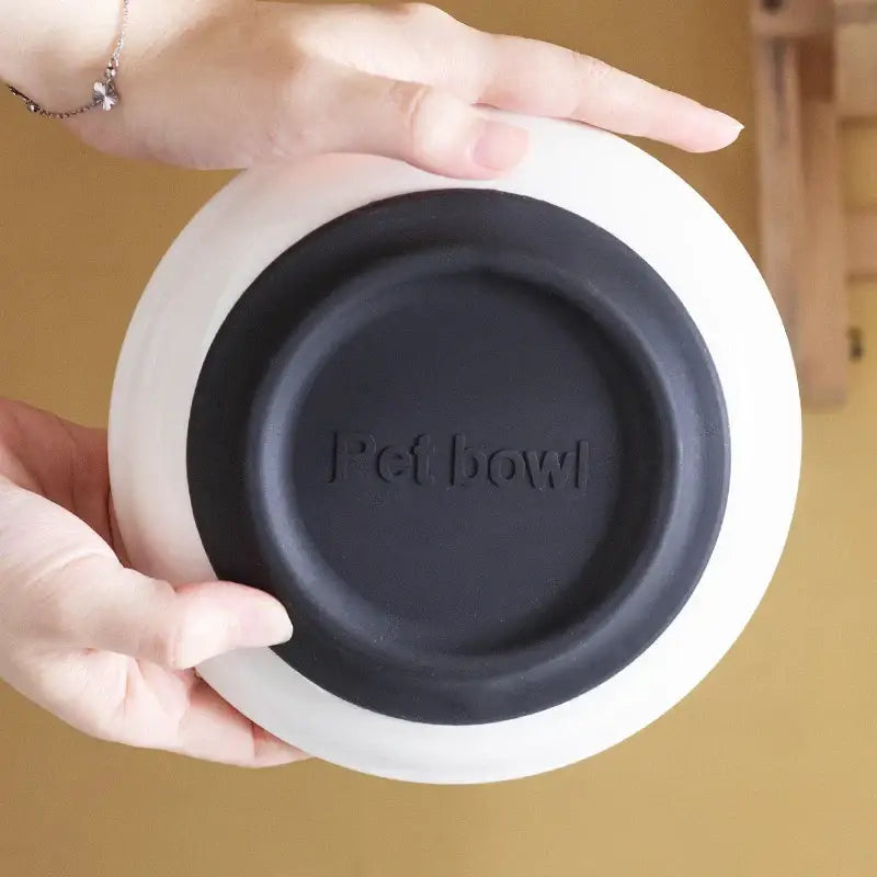 Ceramic Cat Plates With Silicone Anti Slip Pad Pet Cat Snack Bowl Cute Kitten Food Bowl Pet Kitten Water Bowl Pet