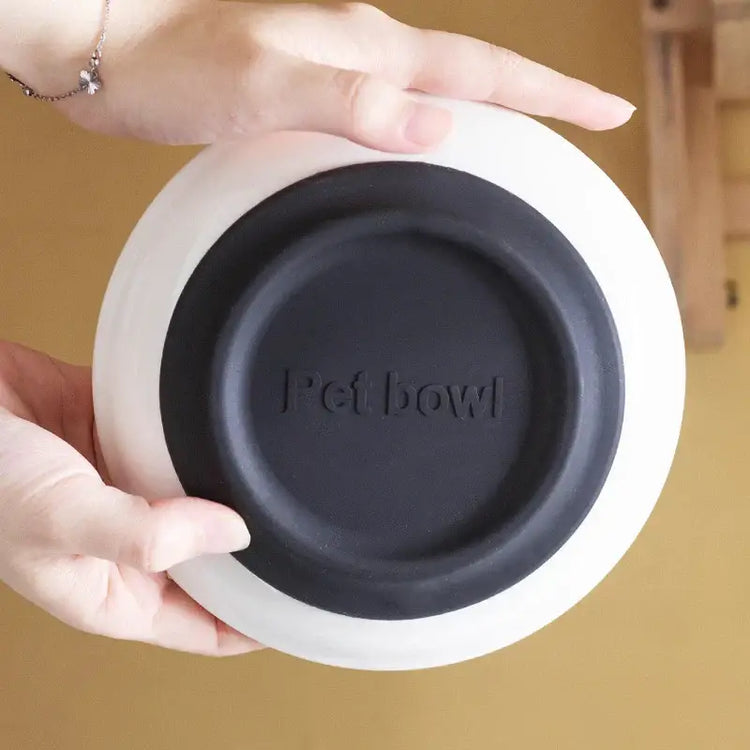 Ceramic Cat Plates With Silicone Anti Slip Pad Pet Cat Snack Bowl Cute Kitten Food Bowl Pet Kitten Water Bowl Pet