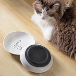 Ceramic Cat Plates With Silicone Anti Slip Pad Pet Cat Snack Bowl Cute Kitten Food Bowl Pet Kitten Water Bowl Pet