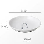 Ceramic Cat Plates With Silicone Anti Slip Pad Pet Cat Snack Bowl Cute Kitten Food Bowl Pet Kitten Water Bowl Pet