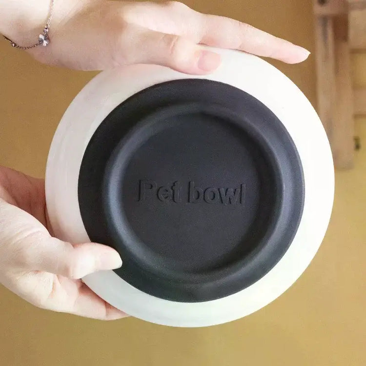 Ceramic Cat Plates With Silicone Anti Slip Pad Pet Cat Snack Bowl Cute Kitten Food Bowl Pet Kitten Water Bowl Pet