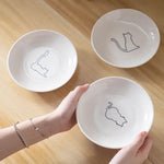 Ceramic Cat Plates With Silicone Anti Slip Pad Pet Cat Snack Bowl Cute Kitten Food Bowl Pet Kitten Water Bowl Pet