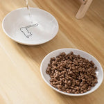 Ceramic Cat Plates With Silicone Anti Slip Pad Pet Cat Snack Bowl Cute Kitten Food Bowl Pet Kitten Water Bowl Pet