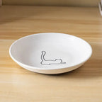 Ceramic Food Bowl for Cats; Anti-Skid Silicone Pad; Appealing Kitten Dish; Pet Feeding Essentials - A3