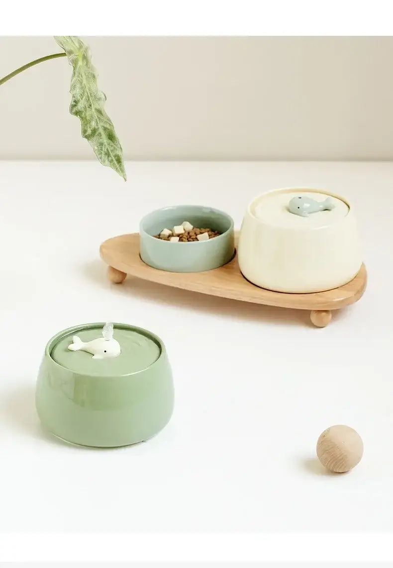 Ceramic Water Fountain Cat Charging Pet Water Feeders Dogs Automatic Circulating Filtration Flow Water Dispenser Cat