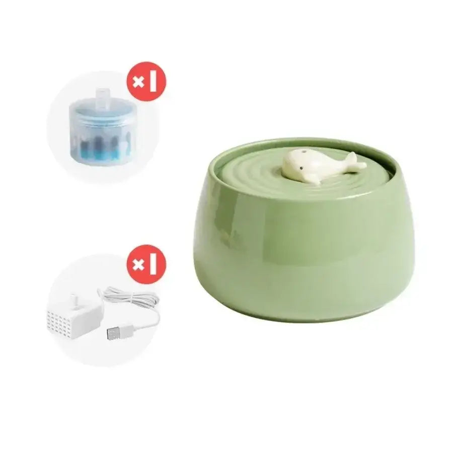 Ceramic Water Fountain Cat Charging Pet Water Feeders Dogs Automatic Circulating Filtration Flow Water Dispenser Cat