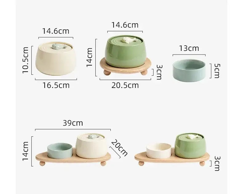 Ceramic Water Fountain Cat Charging Pet Water Feeders Dogs Automatic Circulating Filtration Flow Water Dispenser Cat