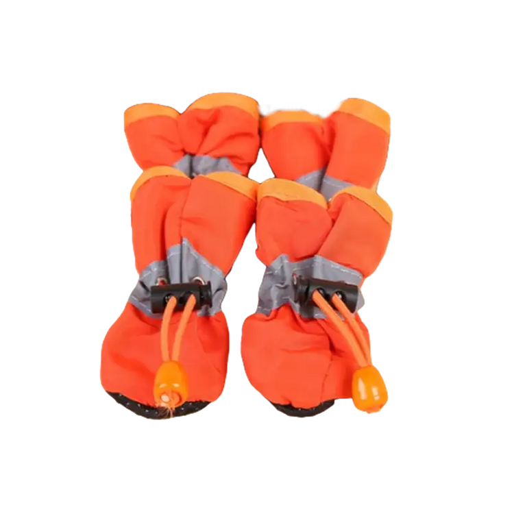 Chaussures chien imperméables 4pcs - Orange / XXS