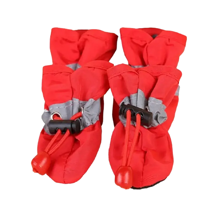 Chaussures chien imperméables 4pcs - Red / XS