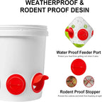 Chicken Feeder DIY Rainproof Poultry Feeder Port Reduce Spillage Food Farm Chicken Duck Food Hole Kit Troughs Opener