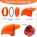 Chicken Feeder DIY Rainproof Poultry Feeder Port Reduce Spillage Food Farm Chicken Duck Food Hole Kit Troughs Opener