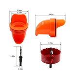 Chicken Feeder DIY Rainproof Poultry Feeder Port Reduce Spillage Food Farm Chicken Duck Food Hole Kit Troughs Opener