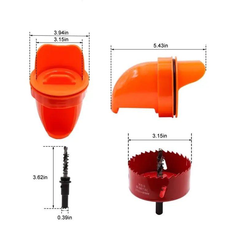 Chicken Feeder DIY Rainproof Poultry Feeder Port Reduce Spillage Food Farm Chicken Duck Food Hole Kit Troughs Opener