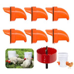 Chicken Feeder DIY Rainproof Poultry Feeder Port Reduce Spillage Food Farm Chicken Duck Food Hole Kit Troughs Opener