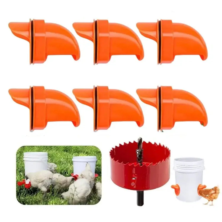 Chicken Feeder DIY Rainproof Poultry Feeder Port Reduce Spillage Food Farm Chicken Duck Food Hole Kit Troughs Opener
