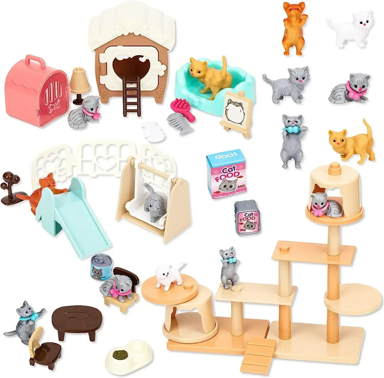 Children’s Cat Toys Pretend Toys Cat Character Toy Set Children’s Toys Interactive Cat Role Playing Realistic Cat Care