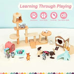Children’s Cat Toys Pretend Toys Cat Character Toy Set Children’s Toys Interactive Cat Role Playing Realistic Cat Care
