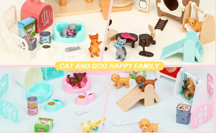 Children’s Cat Toys Pretend Toys Cat Character Toy Set Children’s Toys Interactive Cat Role Playing Realistic Cat Care