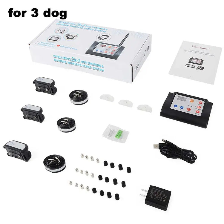 Clôture sans fil 2 en 1 pour chiens - for 3 dog / US Plug
