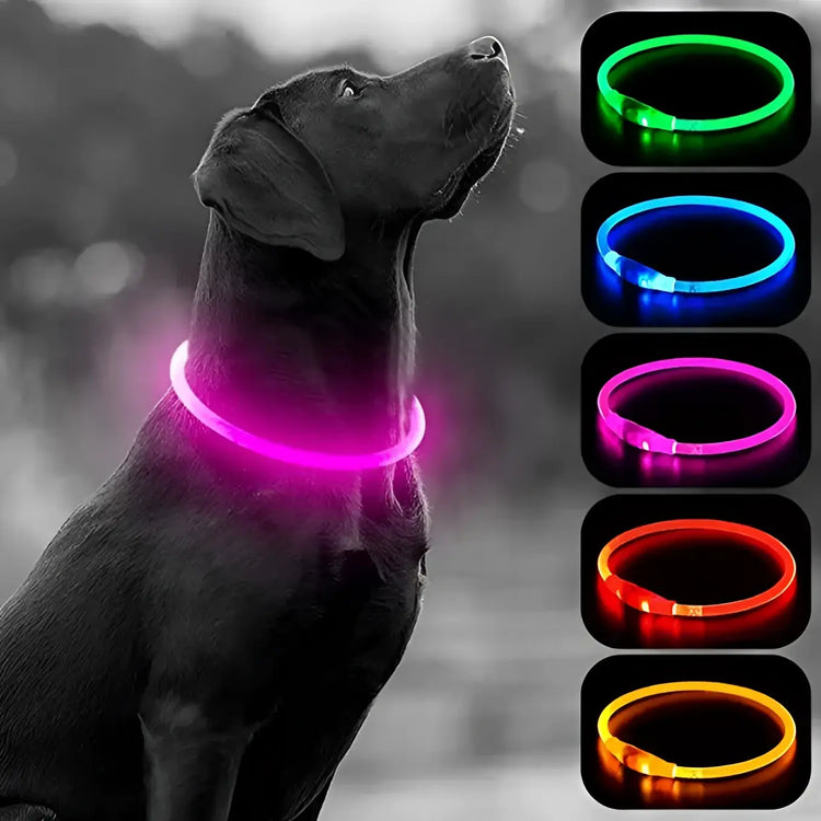 Led Luminous Dog Collar Light USB Charging Necklace Flashing DIY Glowing Safety Anti Lost Cat Dogs Collar Accessories