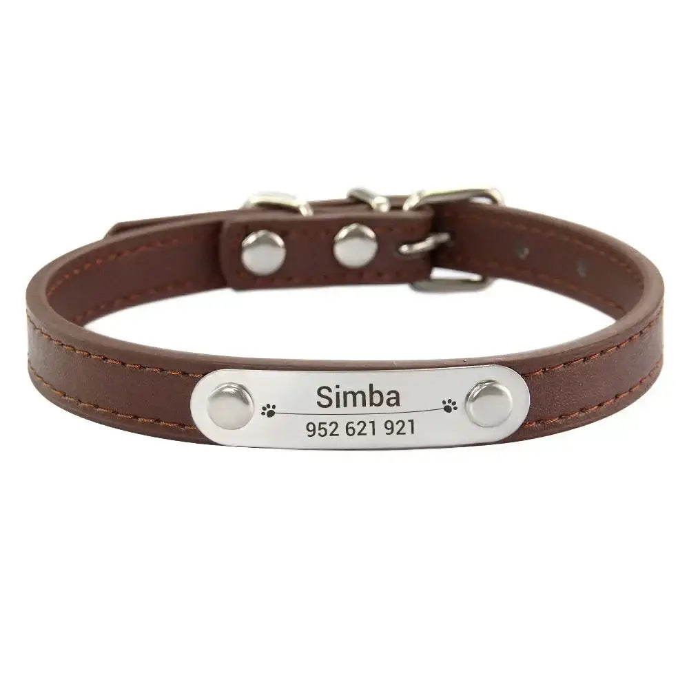 Collier confortable pour animaux de compagnie - Brown / XS (22-27cm)
