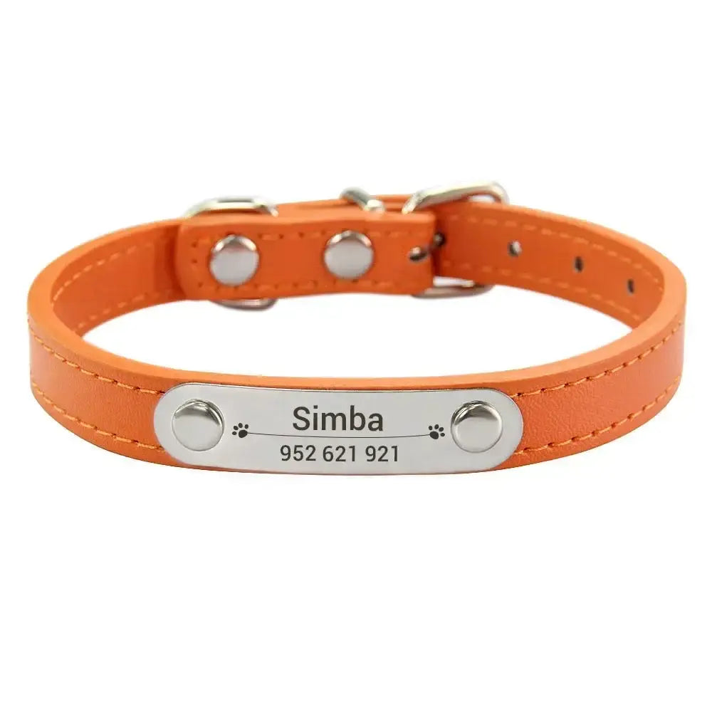Collier confortable pour animaux de compagnie - Orange / XS (22-27cm)