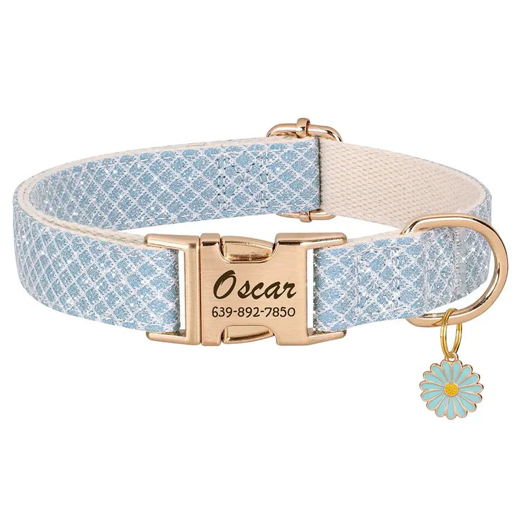 Collier de chien Bling personnalisé - Blue / S