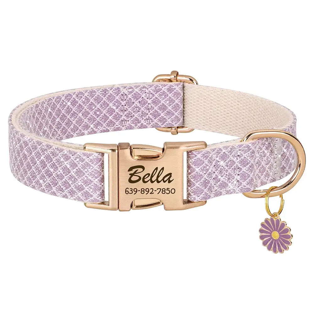 Collier de chien Bling personnalisé - PURPLE / S
