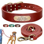 Collier et laisse en cuir sur mesure pour chien