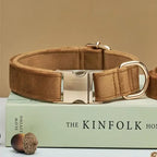 Collier et laisse en velours pour chien - Coffe Collar / L