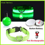 Collier lumineux LED pour animaux de compagnie - Green Button Battery / S Neck 34-41 CM