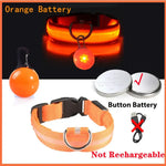 Collier lumineux LED pour animaux de compagnie - Orange ButtonBattery / XXL Neck 43-62 CM