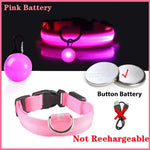 Collier lumineux LED pour animaux de compagnie - Pink Button Battery / S Neck 34-41 CM