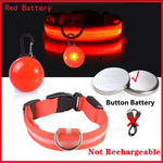 Collier lumineux LED pour animaux de compagnie - Red Button Battery / S Neck 34-41 CM