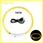Collier pour animaux de compagnie rechargeable à LED - Yellow USB 50CM / XXL Neck 43-62 cm / China Mainland