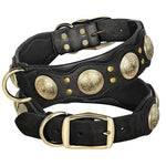 Collier pour chien en cuir véritable - black / L