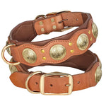 Collier pour chien en cuir véritable - Brown / L