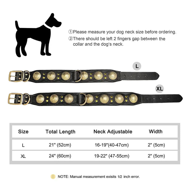 Collier pour chien en cuir véritable