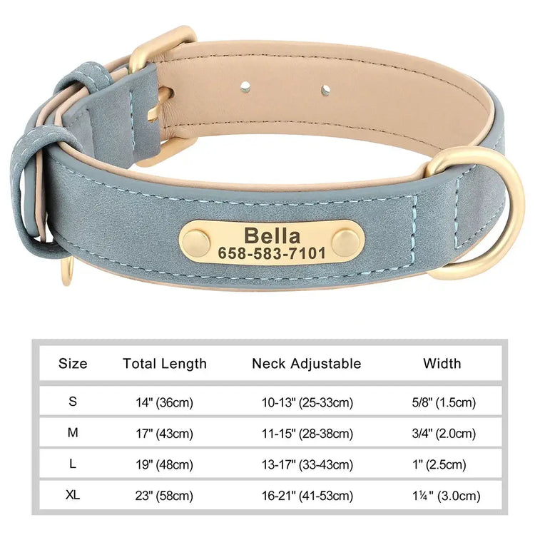 Collier pour chien gravé sur mesure - 131-1 Blue / S