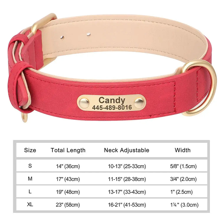 Collier pour chien gravé sur mesure - 131-1 Red / XS（old）