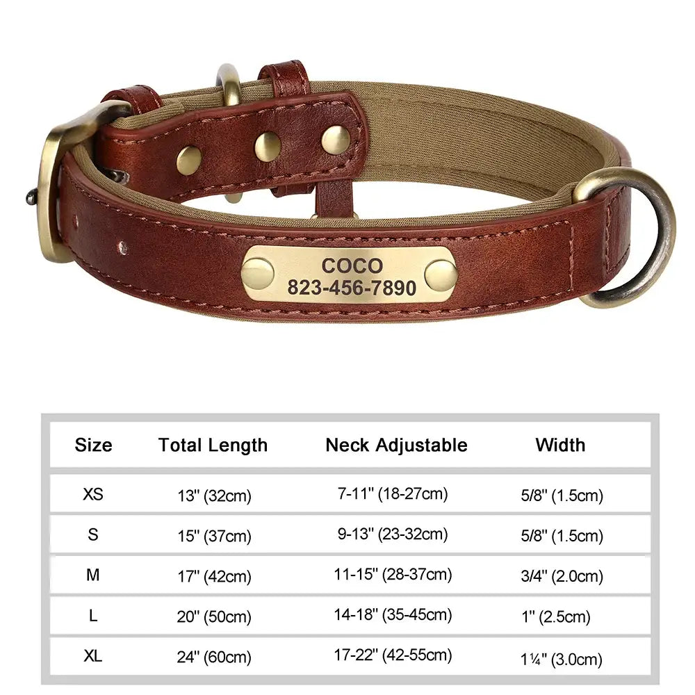 Collier pour chien gravé sur mesure - Brown / XL